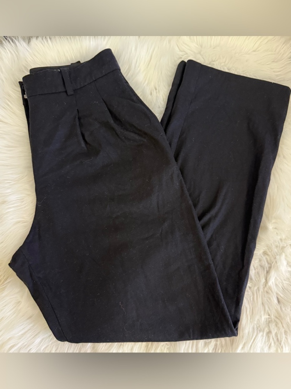 Rag & Bone Black High Waisted Wool Pants Size 2 Straight Leg